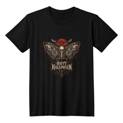 Gothic Skull Moth Halloween T-Shirt - The Moth Beneath the Moon