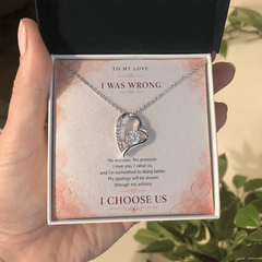 Forever Love Heart Necklace – I Choose Us Apology Gift for Her