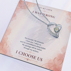 Forever Love Heart Necklace – I Choose Us Apology Gift for Her