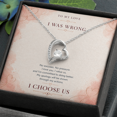 Forever Love Heart Necklace – I Choose Us Apology Gift for Her