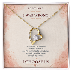 Forever Love Heart Necklace – I Choose Us Apology Gift for Her