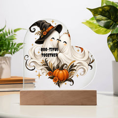 Halloween Boo-tiful Together Heart Plaque Gift for Couples