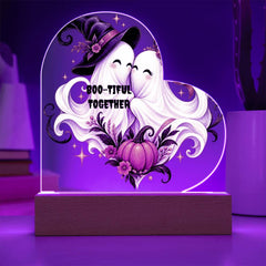 Halloween Boo-tiful Together Heart Plaque Gift for Couples