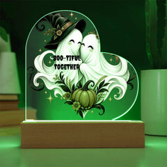 Halloween Boo-tiful Together Heart Plaque Gift for Couples