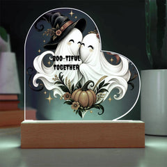 Halloween Boo-tiful Together Heart Plaque Gift for Couples
