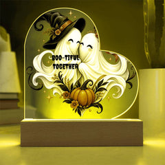 Halloween Boo-tiful Together Heart Plaque Gift for Couples