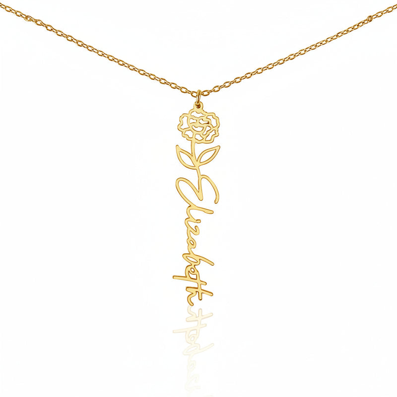 Flower Name Necklace
