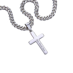 Personalized Cross Cuban Link Chain for Him — Stand Firm