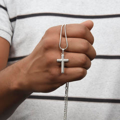 Personalized Cross Necklace for Him — The Man You Are