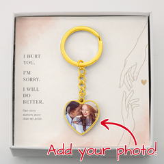 Personalized Photo Heart Keychain - I'm Sorry Gift for Wife or Girlfriend