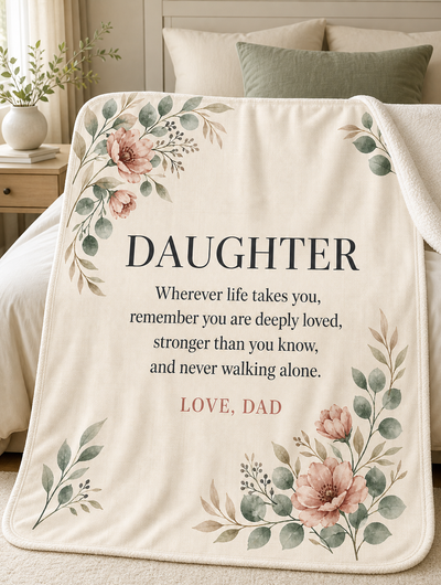 Daughter, Never Walk Alone – Sherpa Fleece Blanket