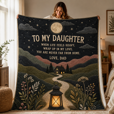 Daughter, You Are Never Far From Home – Sherpa Fleece Blanket