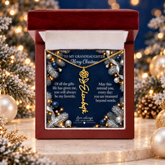 Midnight Silver Granddaughter Christmas necklace, gold luxury