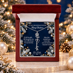 Midnight Silver Granddaughter Christmas necklace, silver luxury