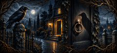 Gothic Raven Black Coffee Mug - The Midnight Visitor, 11 oz