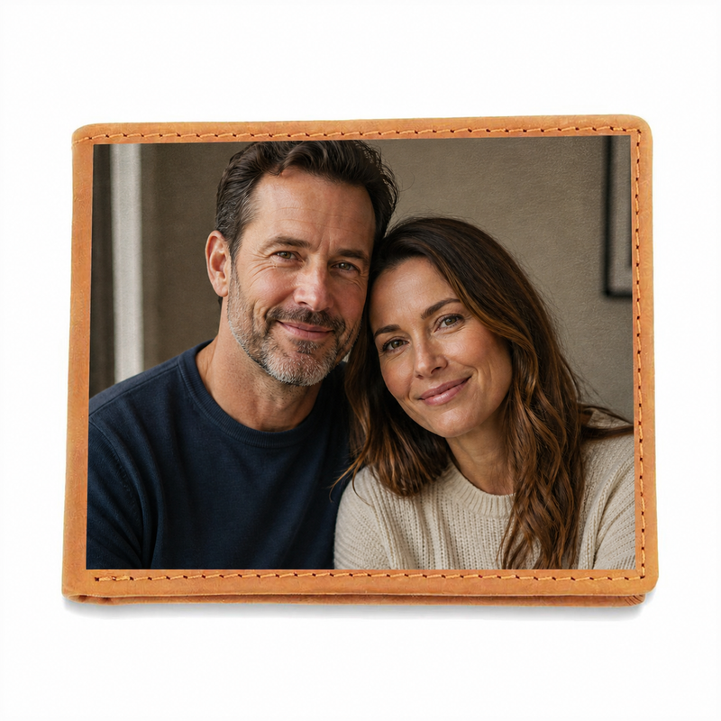 Personalized Photo Leather Wallet — I Was Wrong Apology Gift for Husband or Boyfriend