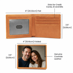 Personalized Photo Leather Wallet — I Was Wrong Apology Gift for Husband or Boyfriend